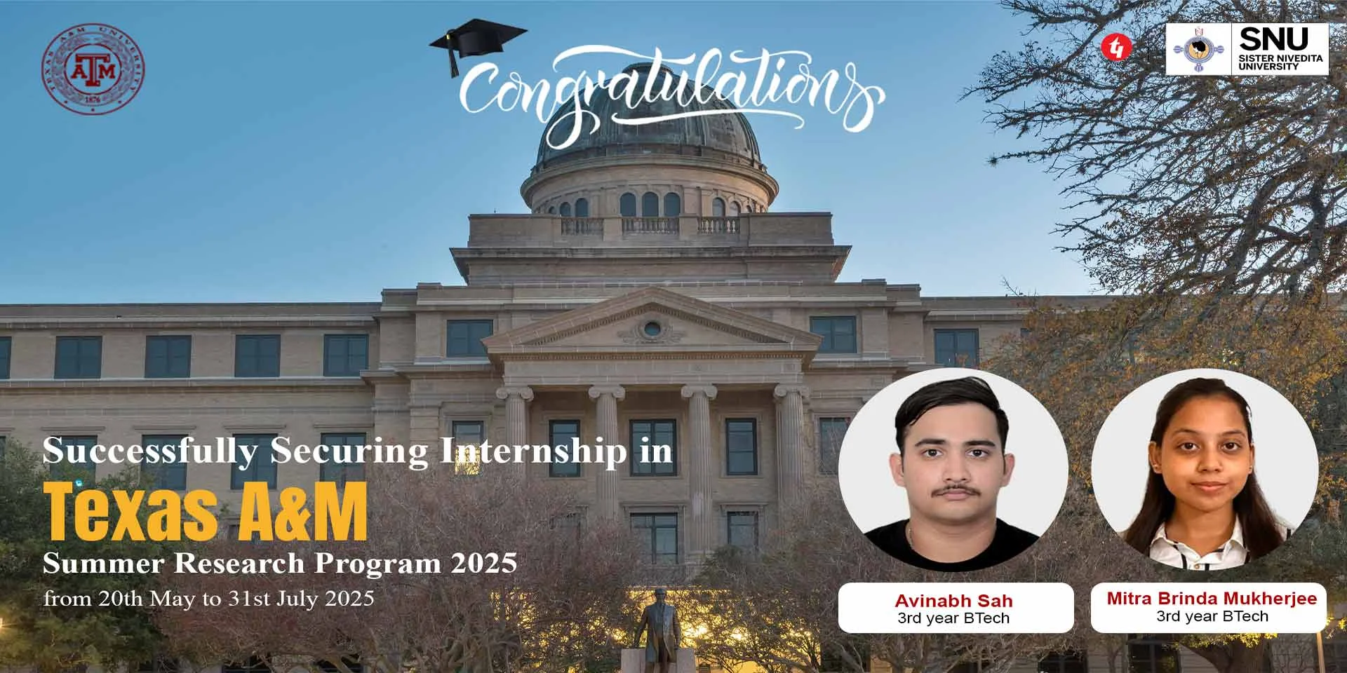 Congratulations post SNU 2025