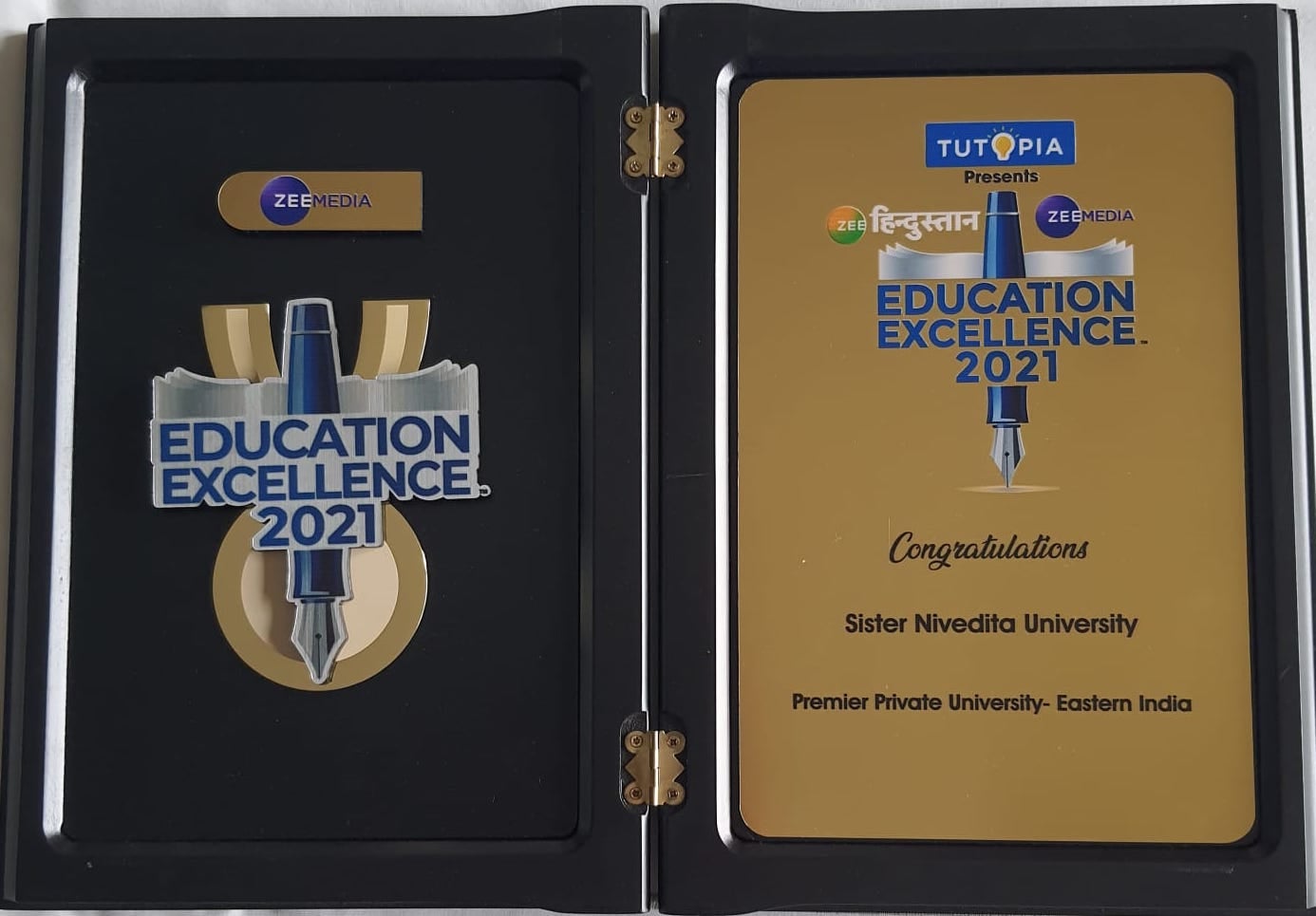 EDUCATION EXCELLENCE AWARD to Sister Nivedita University as Premier Private University by Zee Media in association with Tutopia. A PROUD MOMENT INDEED!!