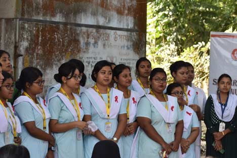 Bsc Nursing 4th year students of Sister Nivedita University Nursing Institute batch of 2019-2023 are celebrating world AIDS Day in Jirangacha BPHC at 11.00am.